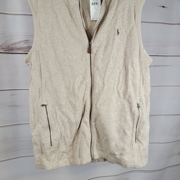 Polo Ralph Lauren Mens Vest Sz L New Dune Tan #B61 - Picture 2 of 5